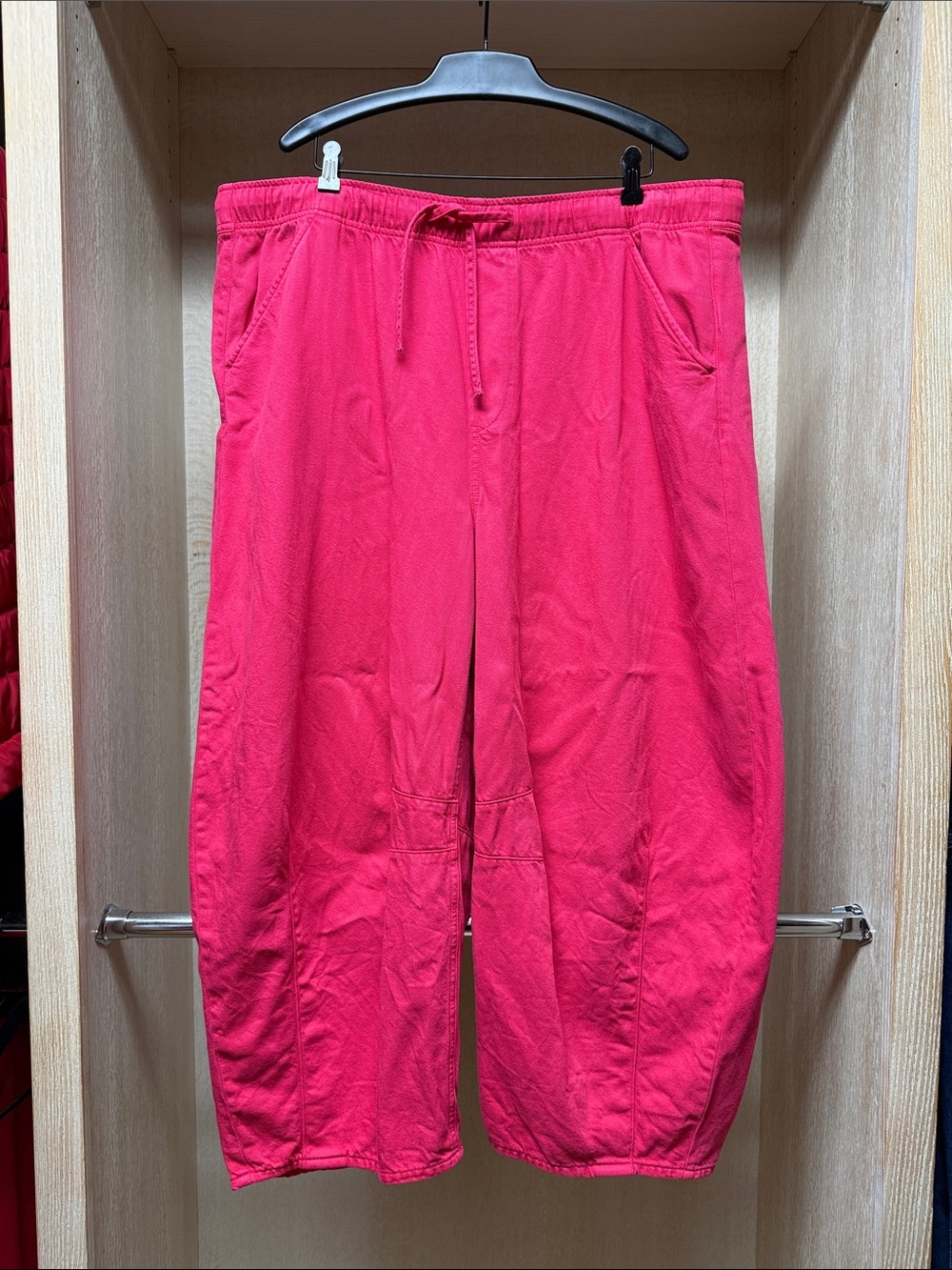 Men's Red Drawstring Casual Pants